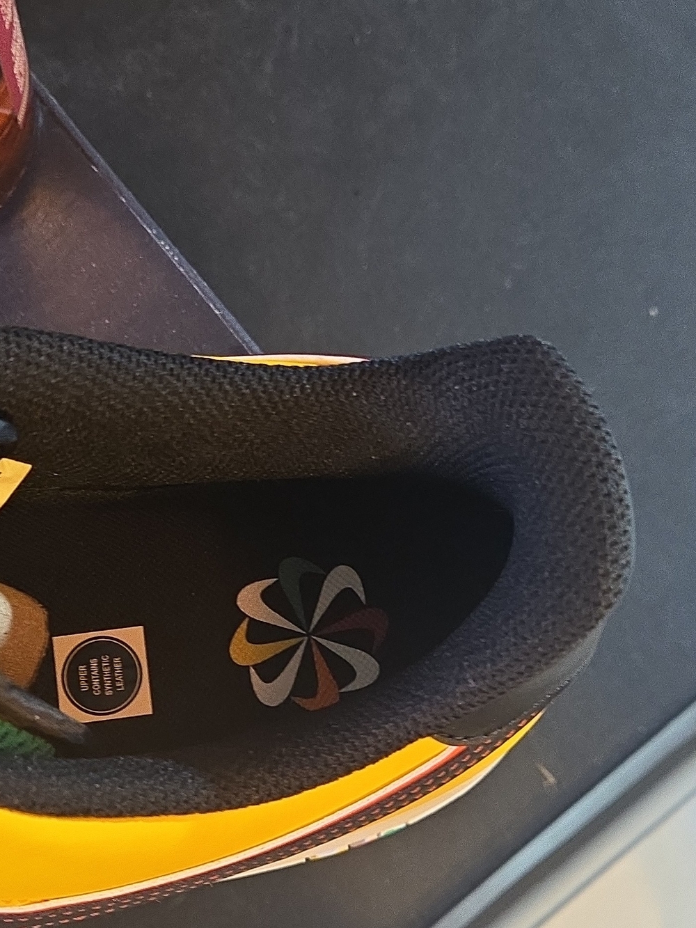 Men's Athletic Training Sneakers in Yellow with Black Collar
